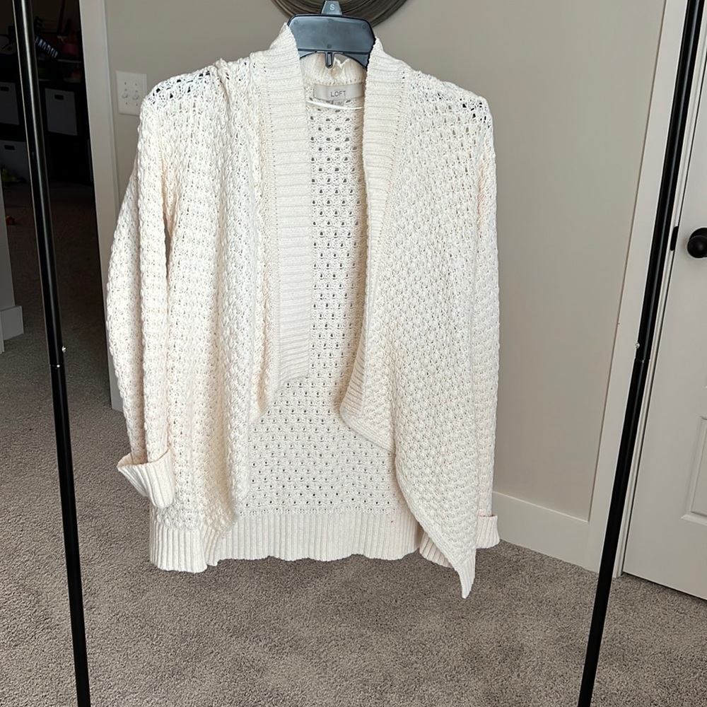 Loft White Chunky Cardigan